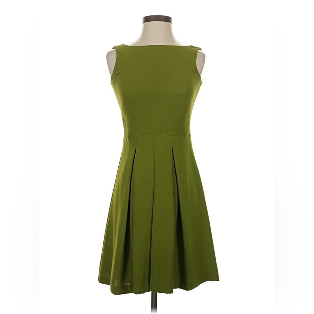 Ann Taylor Pleated Boat Neck A-line Dress Size 00P